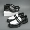 Мужские лоферы Черные Белые Платформа Лифт Кожаная обувь Толстая подошва Формальные Деловые Свадебное платье Выпускной обувь Большой размер