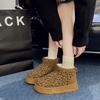 Fashion Women Platform Shoes Winter Comfortable Warm Women's Snow Boots Non-slip Wear-resistant Fashion Leopard Print Plush Short Boots