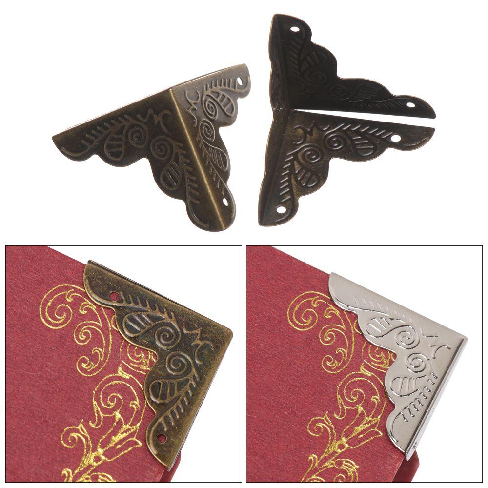 Furniture Hardware Metal Carved Vintage Box Decor Antique Bronze Corner Brackets Corner Protector