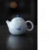 Underglaze Hand Painted Ceramic Teapot Blue Butterfly Design Ball Filter Small Kungfu Tea Set Home Office Use Chinese Style