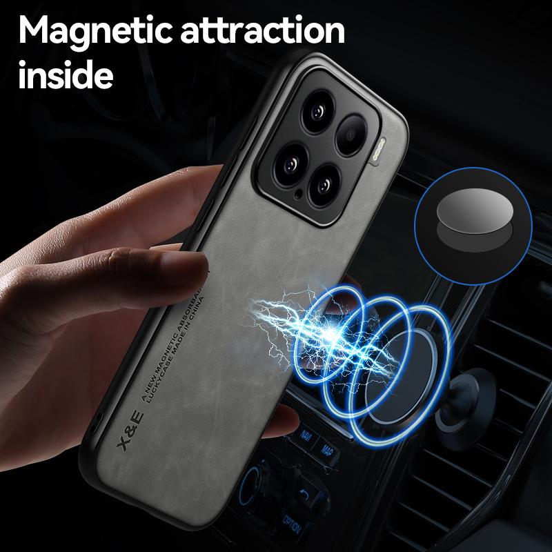 Для Xiaomi 15, 15 Pro Чехол Ударопрочный Кожаная Текстура Шелковистое Ощущение Чехол С Магнитной Притяжкой внутри Для Xiaomi Mi 15