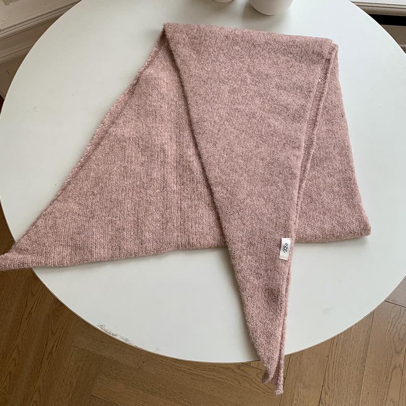 1Pc Triangular Scarf Warm Solid Color Soft Shawl Versatile Knit