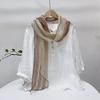 Solid Color Extended Rhombus Scarf Japanese Literary Sunscreen Silk Scarf Irregular Linen Neck Shawl Women