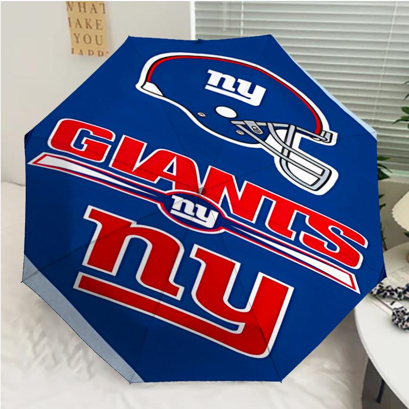 Автоматический зонт с принтом логотипа New York Giants, 8 спиц, железный каркас, пластиковая ручка, подходит для путешествий на открытом воздухе и на каждый день, идеальный подарок