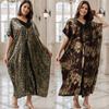Leopard Print Bronzing Beach Blouse Lapel Turkish Robe High Luxury Dubai Robe Elegant Kaftan