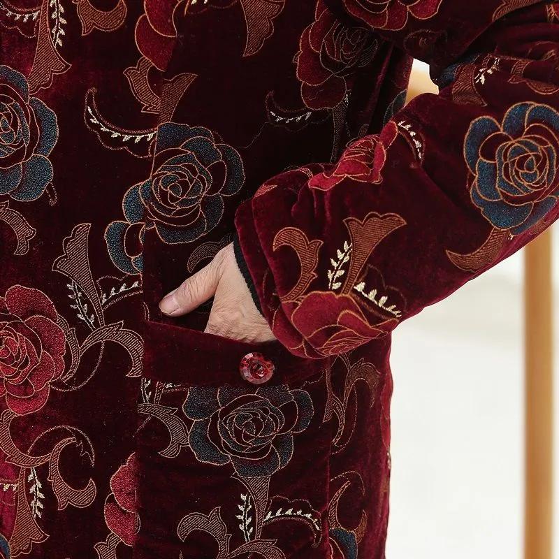 Winter Senior Clothing, Granny Outfit, Faux Sheep Cropped Coat, Adding Plush, Old Lady Outfit, Thickened Mommy Coat