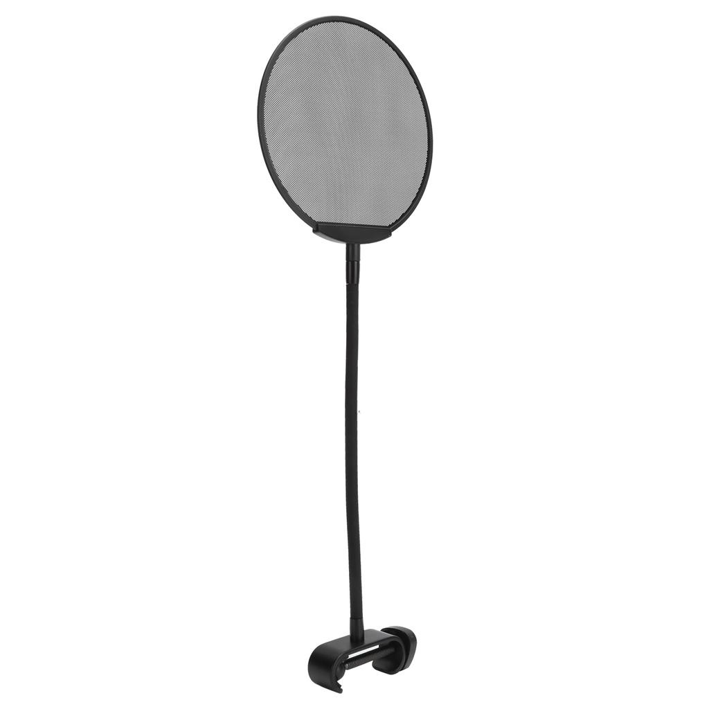 Microphone AntiSpray Filter Mesh Clip Flexible Neck Microphone Wind Screen Black(Black )
