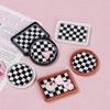 Handmade Resin Accessories: Chessboard Pattern Shoe Buckle, Hairpin, and Jewelry Material Set