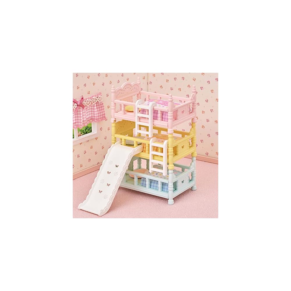Sylvanian Families EPOCH Baby Triple Bunk Bed ST Mark Certified Toy Dollhouse for Ages 3 and Up