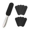 11pcs/Set Pedicure Feet Care Metal Handle Foot and Coarse of Fine and Refill Files Grit Sanding Grit Cloth Rasp