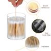 2/3/4Pcs Acrylic Storage Box Bathroom Clear Cotton Swab Makeup Jars Dispenser Bamboo Lids Tray Holder Qtip Reusable