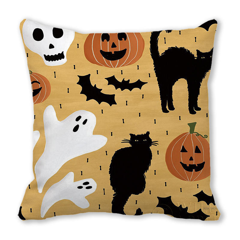 Хэллоуин ужас тыквенный принт наволочка для дома гостиная диван украшение квадратная полиэстеровая наволочка