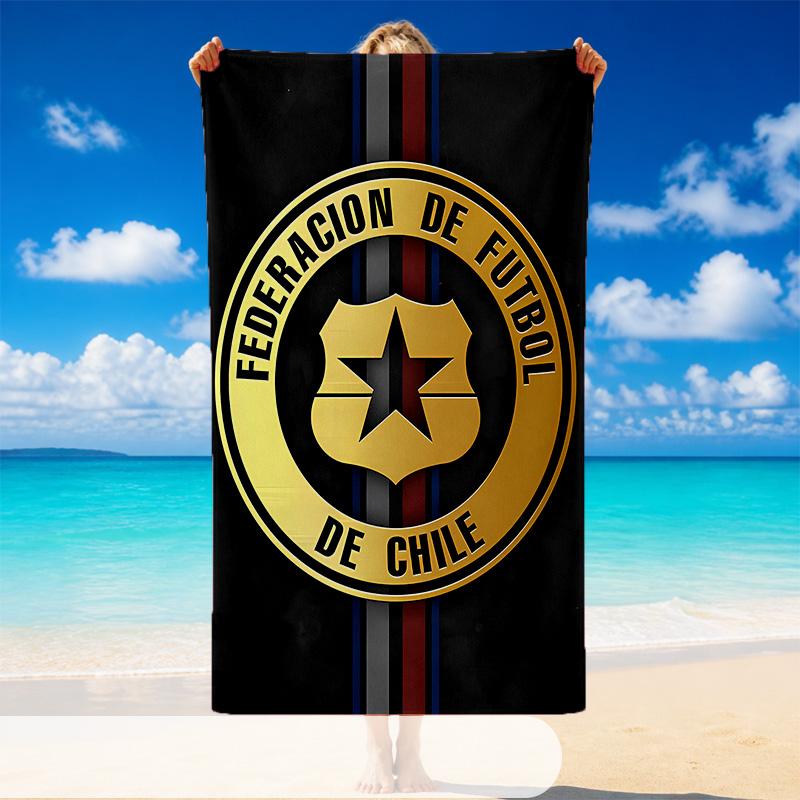 Quick Dry Beach Towel Chilean National Team Pattern, Lightweight Absorbent Towel for Pool Beach Vacation Use