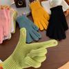 Korean  Gloves Solid Color Student Winter Mittens Thickened Women Knitted Gloves  Girls