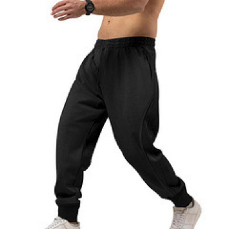 Men S Casual Sports Sweatpants Loose Fit Solid Color Tapered Pants
