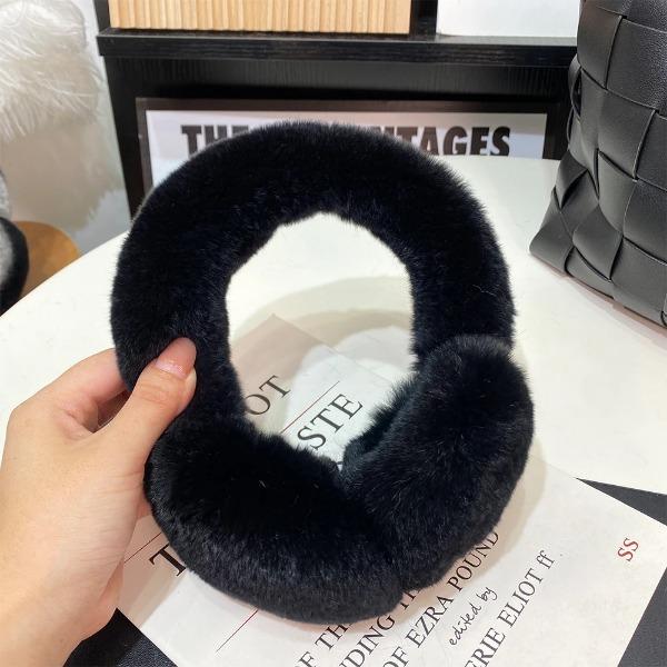 Women Winter Real Rex Rabbit Fur Earmuffs Soft Fluffy Natural Rex Rabbit Fur Ear Protection Girls Fashion Earmuffs