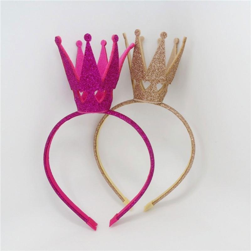 Sparkling Tiaras Crown Headband for Party Soft Padded Hairhoop Hair Accessory for Parties and Birthday Festival Hairband
