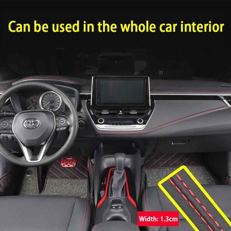 Автомобильные молдинги, отделка из искусственной кожи, оплетка, декоративная линия, полоска для двери, наклейка на приборную панель, салон автомобиля, полосы «сделай сам», универсальные
