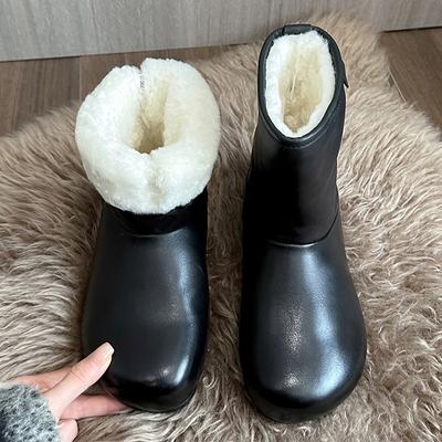 Меховые женские зимние ботинки на плоской подошве из кожи, теплые повседневные туфли на платформе, женские трендовые модные зимние удобные кроссовки Botas Mujer