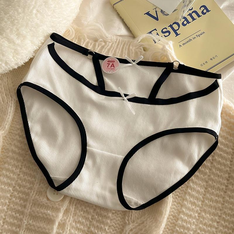 Трусики из чистого хлопка с имитацией двух нитей, антибактериальные, со средней посадкой, чистый соблазн, бесшовные, дышащие, женские трусики-треугольники