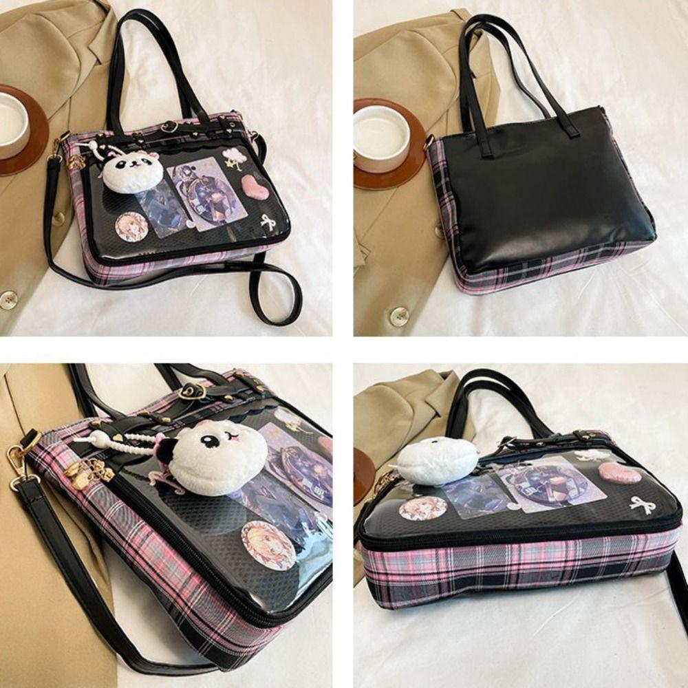 Y2K Cartoon Anime Itabag Large Capacity Transparent Shoulder Bag Creative JK Crossbody Bag Outdoor