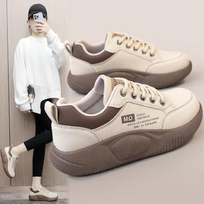 Новинка 2024 г., весенние повседневные кроссовки на толстой подошве, туфли на высокой каблуке, корейская версия, кроссовки, женская обувь, студенческая уличная фотография