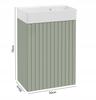 Eucalyptus Fluted Wall-Mounted Bathroom Cabinet with Sink, Without Handle, Kiara