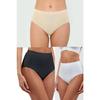 Набор из 3 бесшовных бесшовных женских трусиков с высокой талией, вырезанный лазером, без следов, черный, белый, смешанный набор