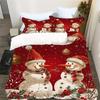 3pcs Soft & Cozy Christmas Snowman & Snowflake Print Duvet Cover Set - Includes 1 Duvet Cover and 2 Pillowcases, Perfect for Bed