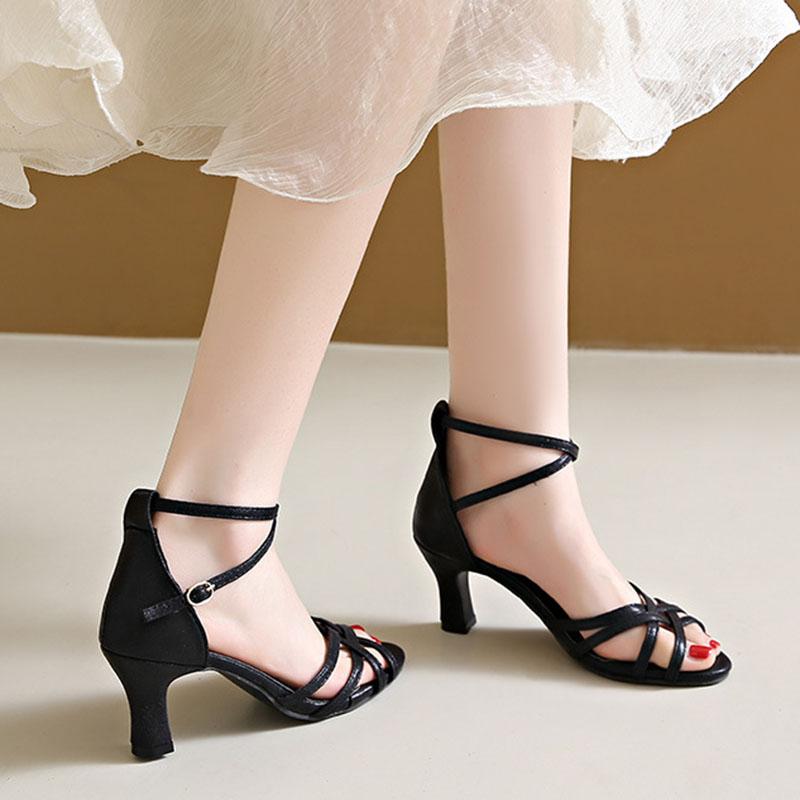 Женские летние босоножки на высоком каблуке, большие размеры, женские туфли с перекрестными ремешками золотистого цвета, массивные босоножки на каблуке 6,5 см с пряжкой на щиколотке, женские босоножки