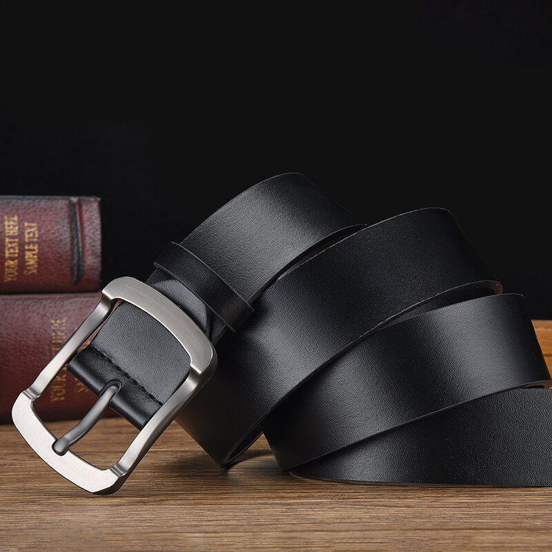Men's Genuine Leather Vintage Pin Buckle Belt - Fashion Casual Waist Belt for Jeans