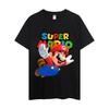 MINISO M-Mario Super Bros T Shirt Men Couple Combination Clothes Short Sleeve Collar Fashion Woman Cotton#Color(2)