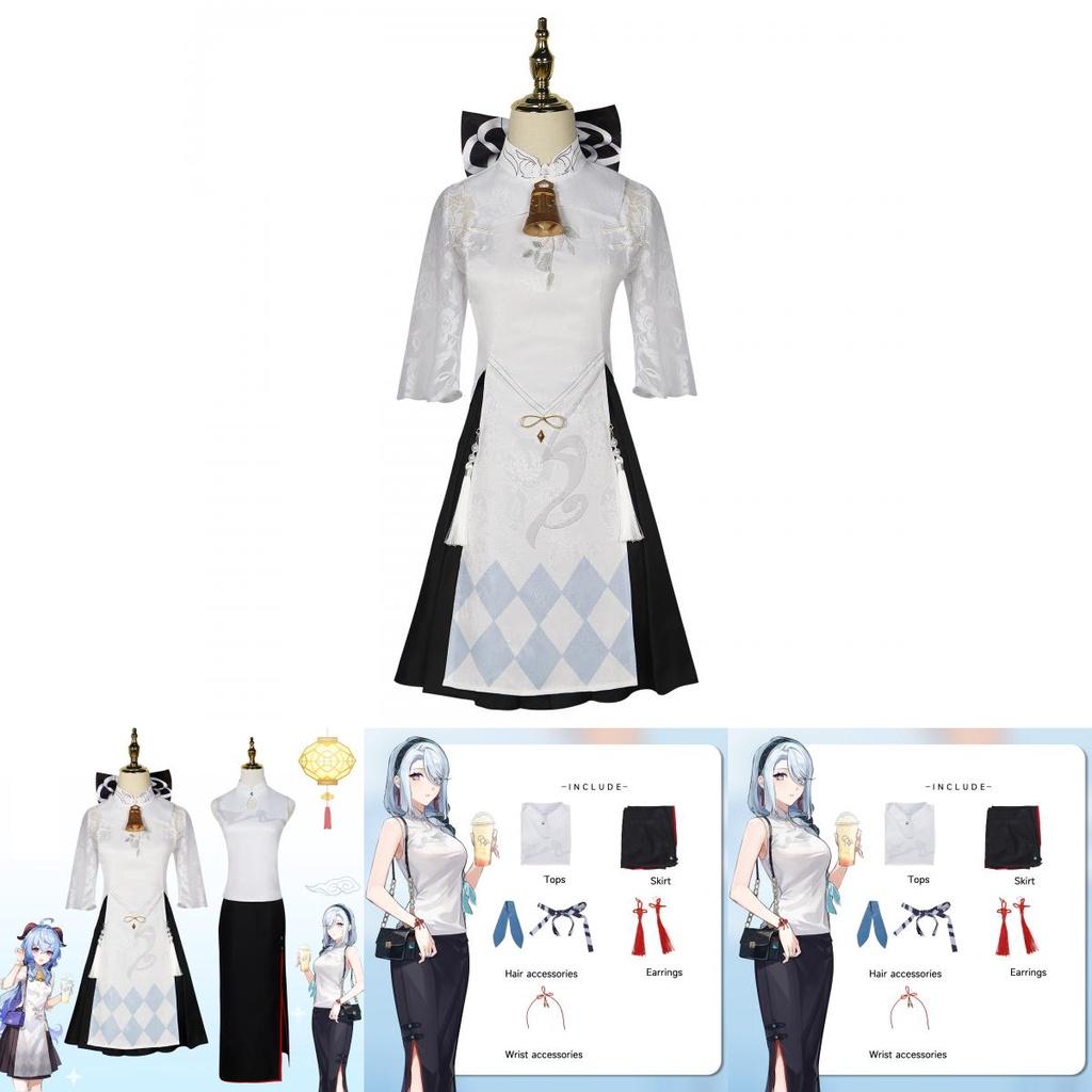 Polyester Fabric Genshin Impact Amber Tea Collaboration Cosplay Costume Elegant And Charming Anime Game Clothing