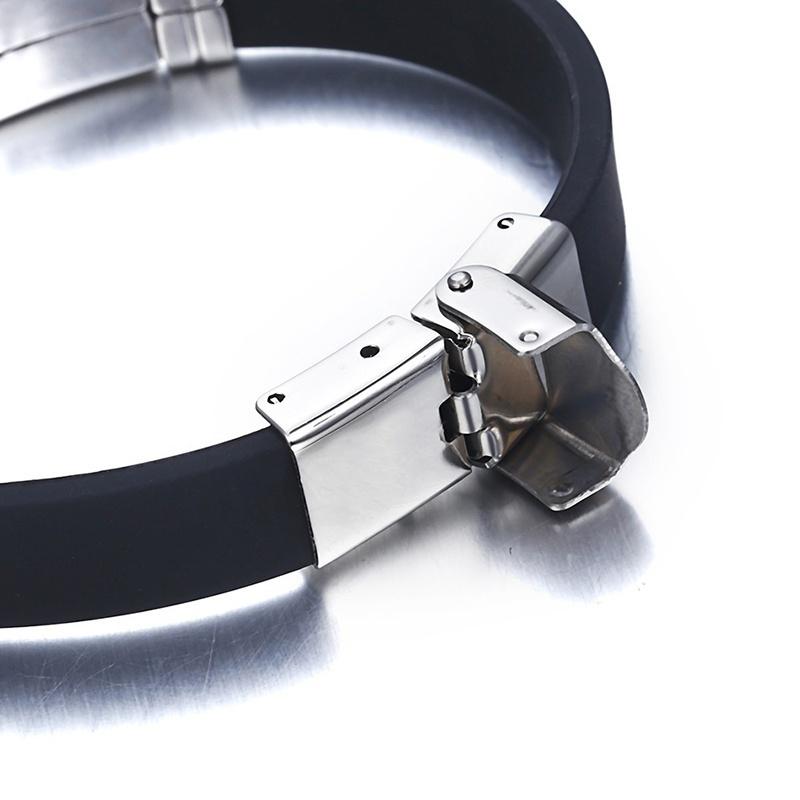 Мужская мода регулируемые браслеты из нержавеющей стали силикона с пламенем пряжка манжета браслеты рождественские подарки