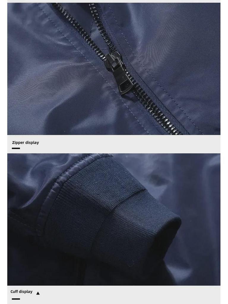 Men's Korean Embroidered MA1 Pilot Jacket - Spring & Autumn Trendy Baseball Style, Large Sizes Available