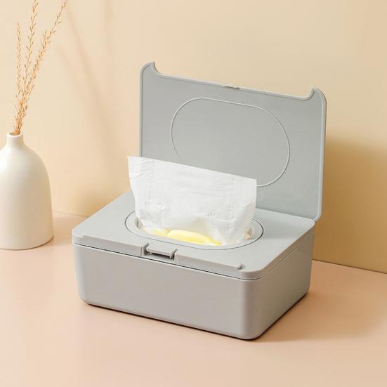 Wipes Dispenser, Refillable with Buckle-Sealed Cover Tissue Box, Dustproof Easy Pull Wipes Pouch Case for Bathroom