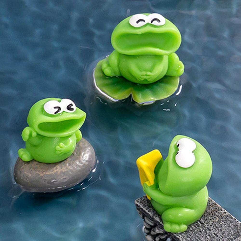 Мультяшная фигурка лягушек-хористов с большим ртом, изделия из смолы, мини-украшение в виде лягушек, украшения для микроландшафта