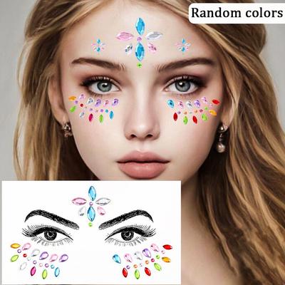 Красочные стразы для лица для музыкальных фестивалей и вечеринок