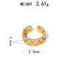 Кольцо из нержавеющей стали, Вакуумное покрытие 18K золотом, Бирюзовый крест, Разомкнутый, Одиночный браслет