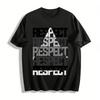 Стильная футболка с принтом RESPECT Stack Унисекс Повседневный топ с круглым вырезом Футболка из чистого хлопка