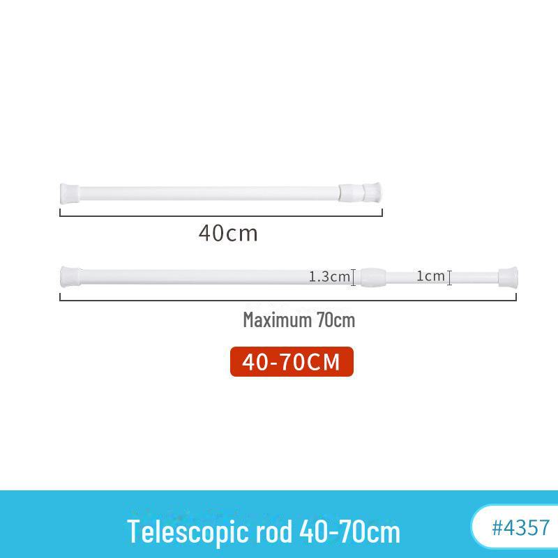 Punch-Free Telescopic Curtain Rod Clamp & Adhesive Hook