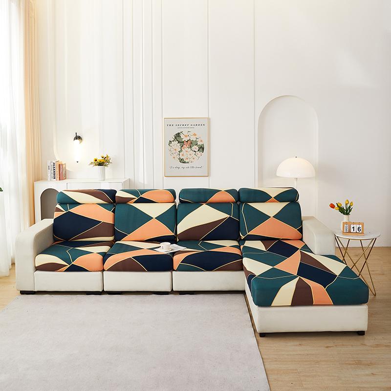 Геометрический чехол на подушку сиденья дивана, защита для мебели, высокоэластичный чехол для дивана для домашних животных, детей, эластичный, моющийся, съемный накидной чехол