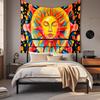 Watercolor color-block tapestry world map fabric wall hanging for bedroom and study room wall decoration background fabric