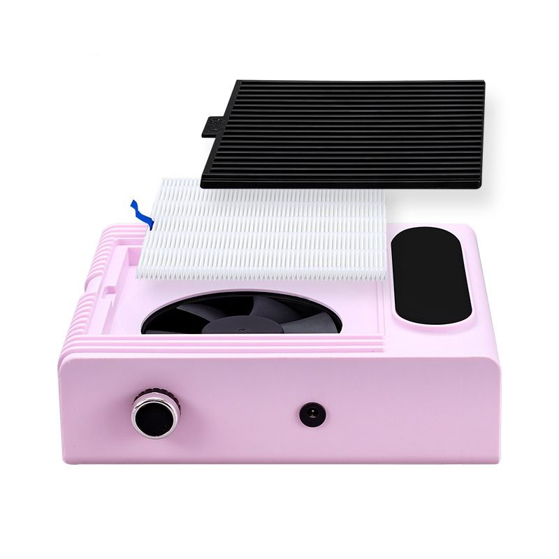 Мощный пылесос для ногтей с регулируемой скоростью, 80 Вт, с малошумным пылесборником для ногтей и сеткой-фильтром