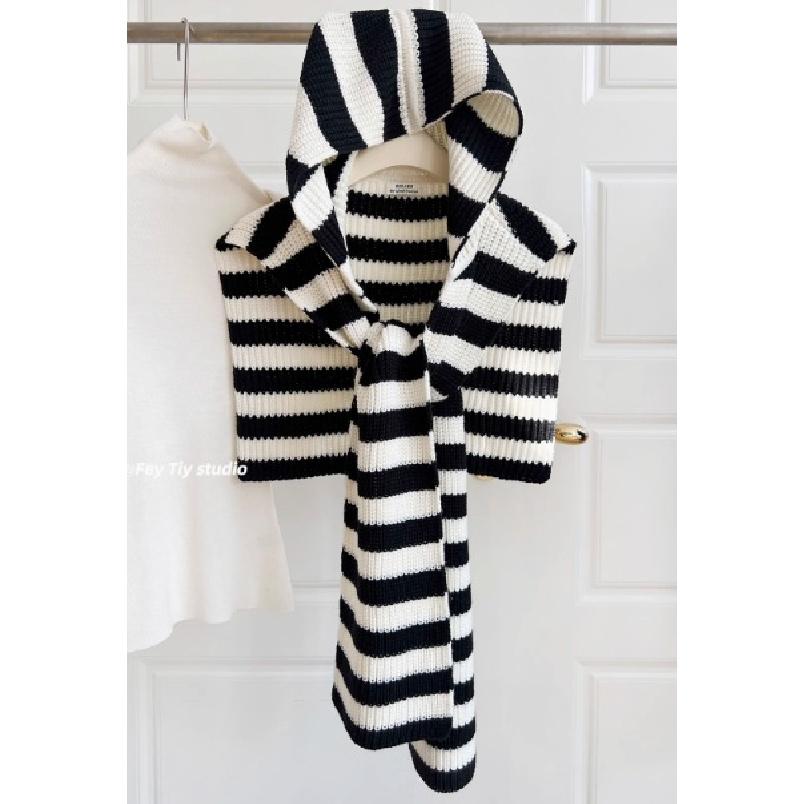 Heavy Woolen Yarn Design Fashionable Knitted Hooded Shawl Women'S Autumn And Winter Warmth Versatile Outer Outfit