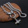 Men's Snake Necklace Viking Thunderhammer Pendant Necklace