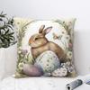 Весенние Пасхальные Яйца Кролика Квадратные Наволочки Чехлы для Подушек Удивительная Застежка-молния Декоративная Наволочка для Дивана 45*45см