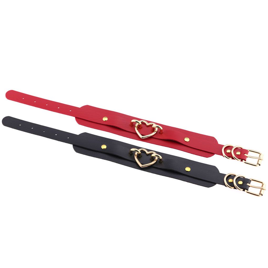 Женский Девушки Чокер Сердце Ожерелье Женский ПУ Кожаный Чокер Заявление Ожерелье Ювелирные Изделия Шейная Сбруя