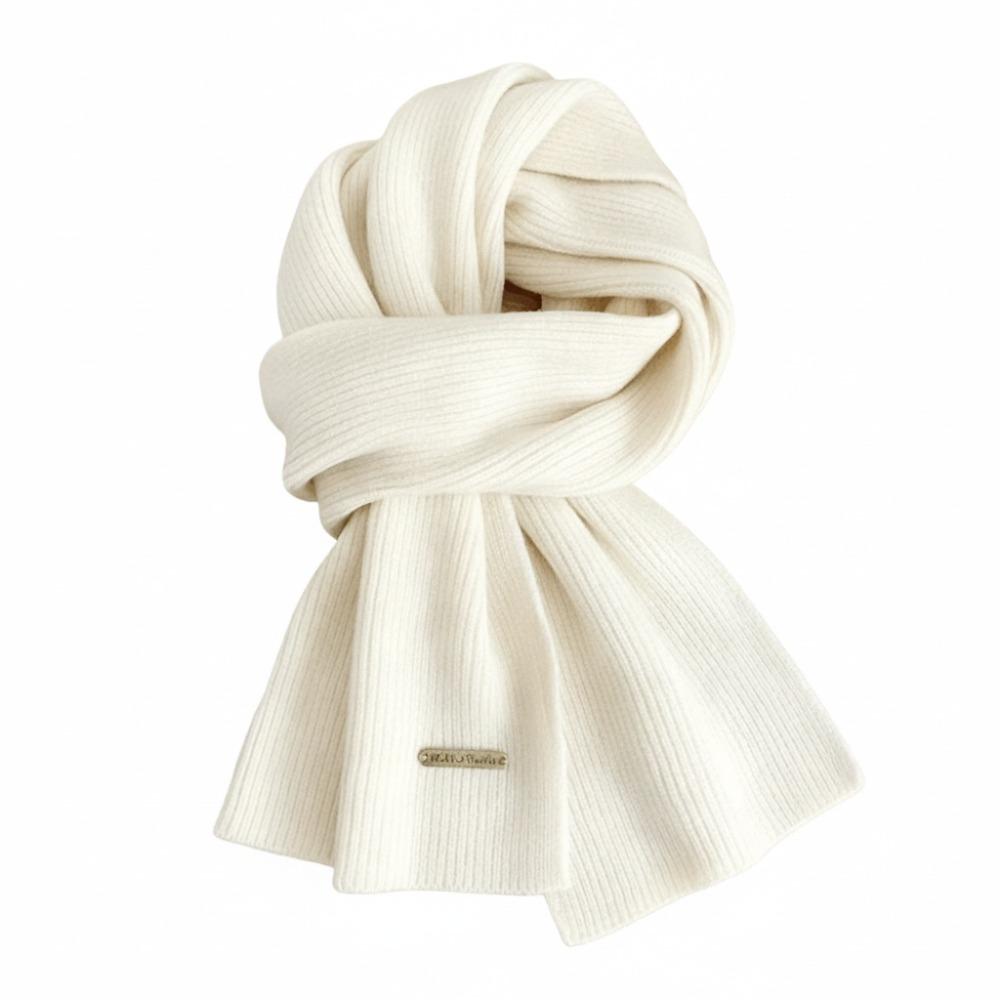 Woolen Cross Scarf Solid Color Neck Scarf Winter Warm Knit Scarf Girls