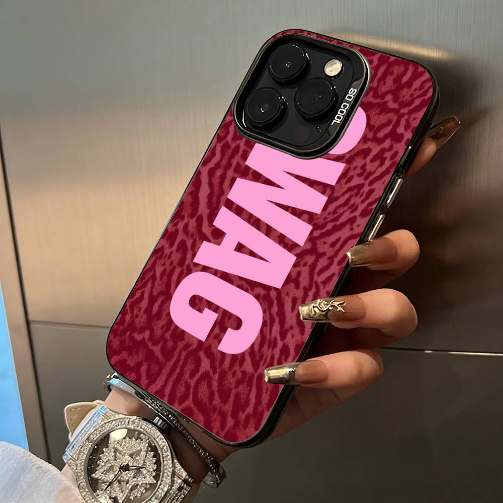 Clmj --Леопардовый принт -SWAG Чехол для телефона Для IPhone17 16 11 12 13 14 15 16 Pro Max Plus Чехол Цветной Серебристый Funda Бампер